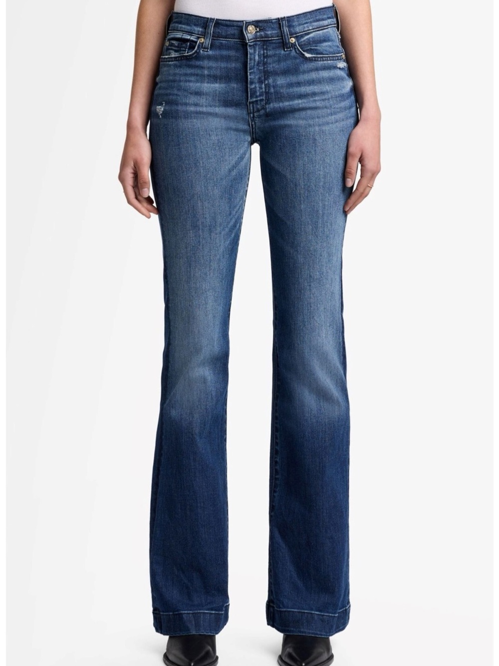 7 For All Mankind NWOT Dojo Mid-Rise Flare Jeans Size 28 - Picture 2 of 4